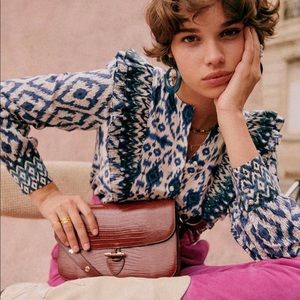 NWT Boby Ikat Blouse by Sézane in organic cotton